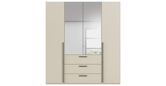 DREHTÜRENSCHRANK 201/235/61 cm,  in Champagner, 4-türig  - Chromfarben/Champagner, Basics, Glas/Holzwerkstoff (201/235/61cm) - Novel