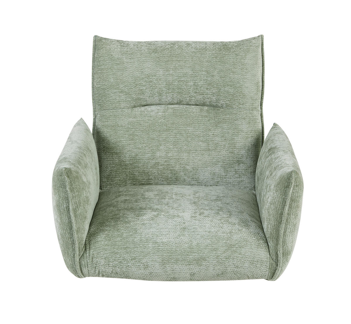 ARMLEHNSTUHL  Sitzfläche 360° drehbar, automatische Rückholfunktion Leinenoptik  - Schwarz/Grün, Design, Textil/Metall (67/86/62cm) - Stylife