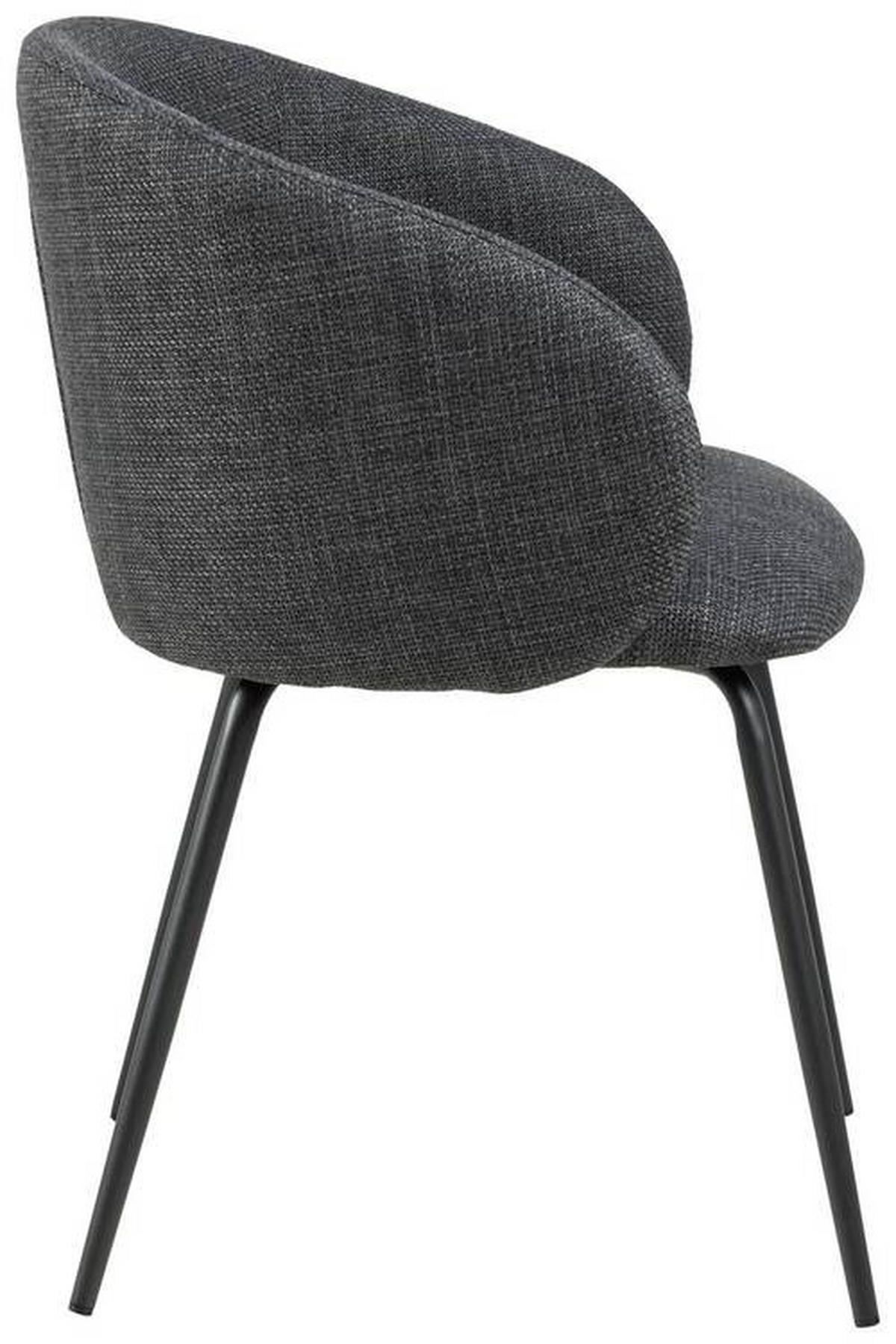 STOLICA S NASLONOM ZA RUKE  tamno siva  tekstil      - tamno siva/crna, Trend, tekstil/metal (56/80,5/54,5cm) - MID.YOU