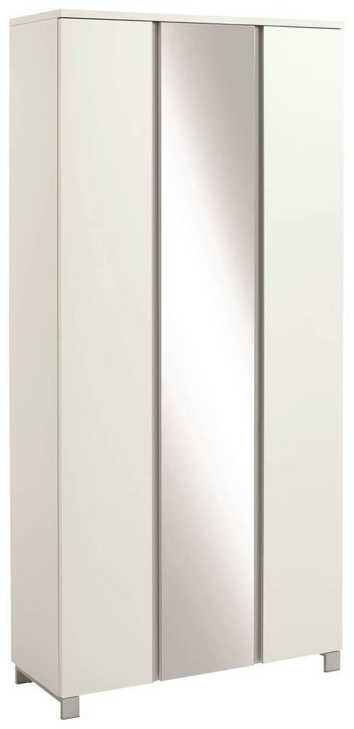 GARDEROBENSCHRANK 89/193/37 cm - Silberfarben/Weiß, Design, Glas/Holzwerkstoff (89/193/37cm)