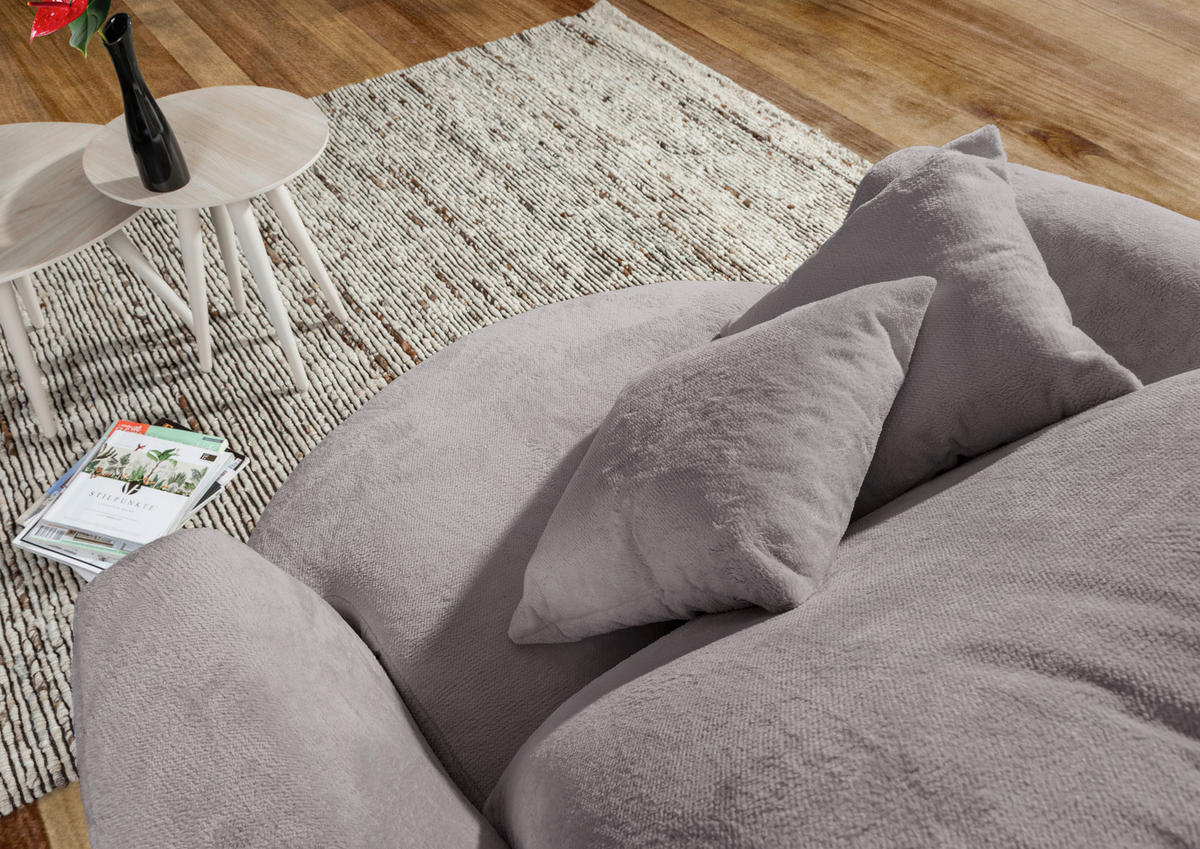 SESSEL in Plüsch Grau  - Schwarz/Grau, KONVENTIONELL, Textil/Metall (115/72/115cm) - Carryhome