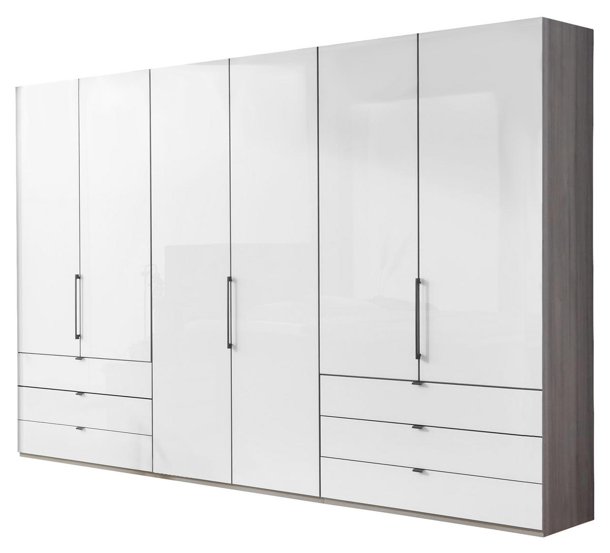 FALTTÜRENSCHRANK in Weiss, Trüffeleichefarben  - Chromfarben/Weiss, Konventionell, Glas/Holzwerkstoff (300/236/58cm) - Venda