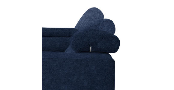 ECKSOFA in Mikrofaser Dunkelblau  - Schwarz/Dunkelblau, Design, Textil/Metall (207/301cm) - Xora