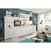 KÜCHENLEERBLOCK 330 cm   in Eichefarben, Hellgrau  - Edelstahlfarben/Eichefarben, Basics, Holzwerkstoff/Metall (330cm) - Welnova