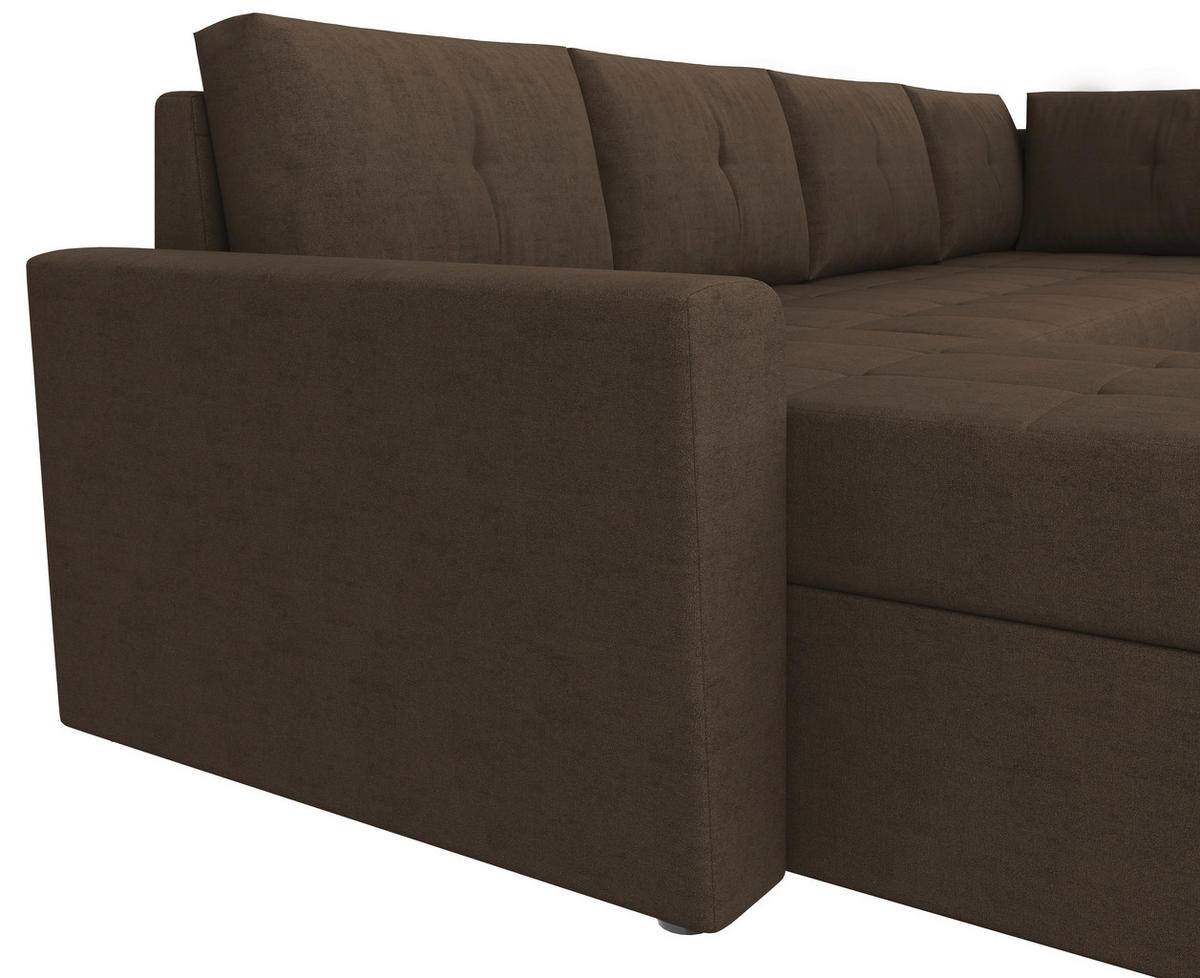 WOHNLANDSCHAFT TERMOLI Braun Jacquard  - Schwarz/Braun, Design, Kunststoff/Textil (155/297/212cm) - MID.YOU