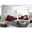 3-SITZER-SOFA in Leder Rot  - Rot/Schwarz, Design, Leder/Metall (222/86/104cm) - Dieter Knoll