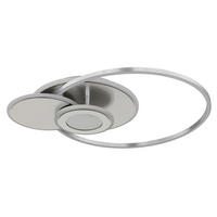 LED-DECKENLEUCHTE Beltran 56/45/7,5 cm  - Silberfarben/Opal, Design, Kunststoff/Metall (56/45/7,5cm) - Globo