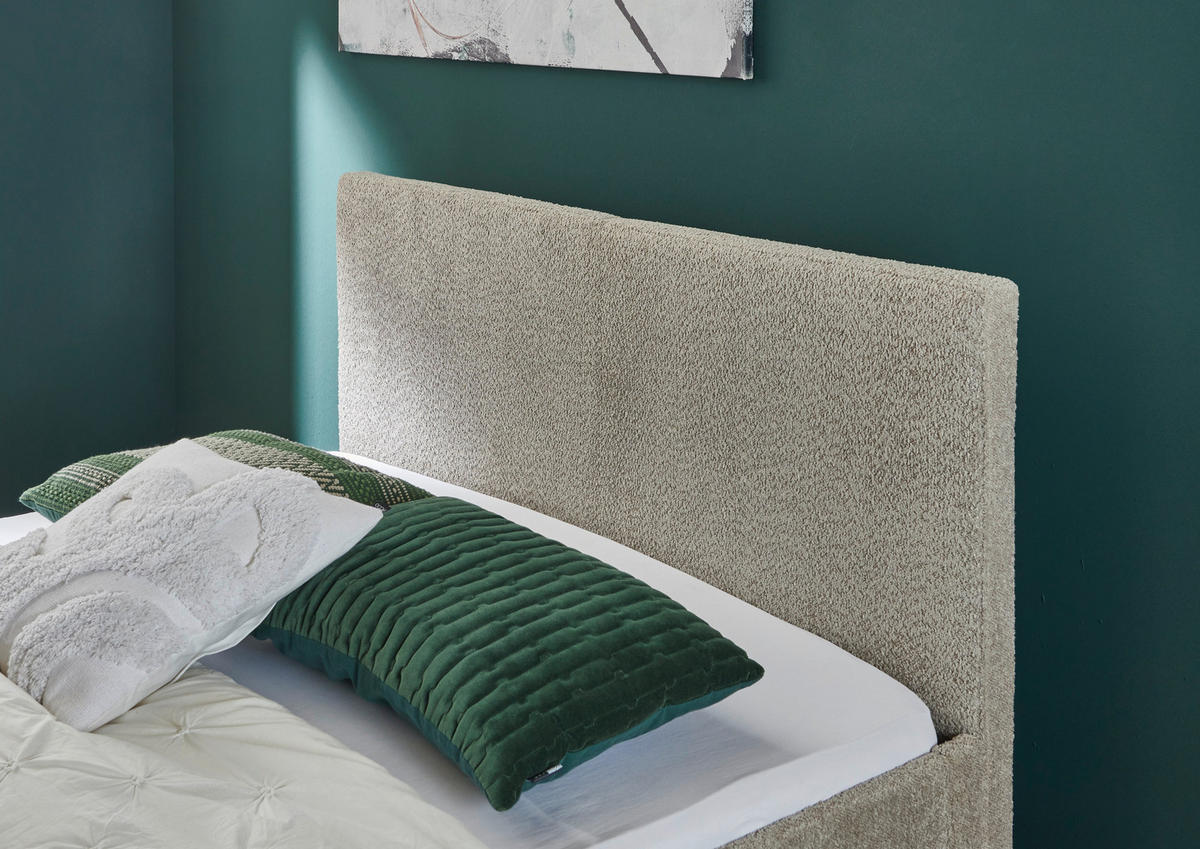 POLSTERBETT 140/200 cm  in Taupe  - Taupe/Eichefarben, Basics, Holz/Textil (140/200cm) - Boxxx
