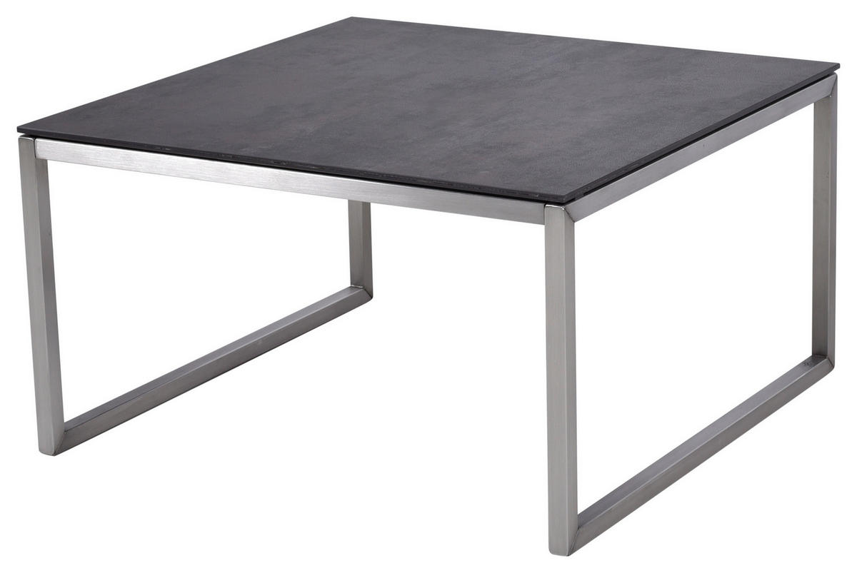 COUCHTISCH in Metall, Keramik 40/40/35 cm  - Dunkelgrau/Schwarz, Konventionell, Keramik/Metall (40/40/35cm)