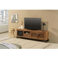 LOWBOARD  in 175/50/40 cm  - Hellbraun/Schwarz, Design, Glas/Holz (175/50/40cm) - Carryhome
