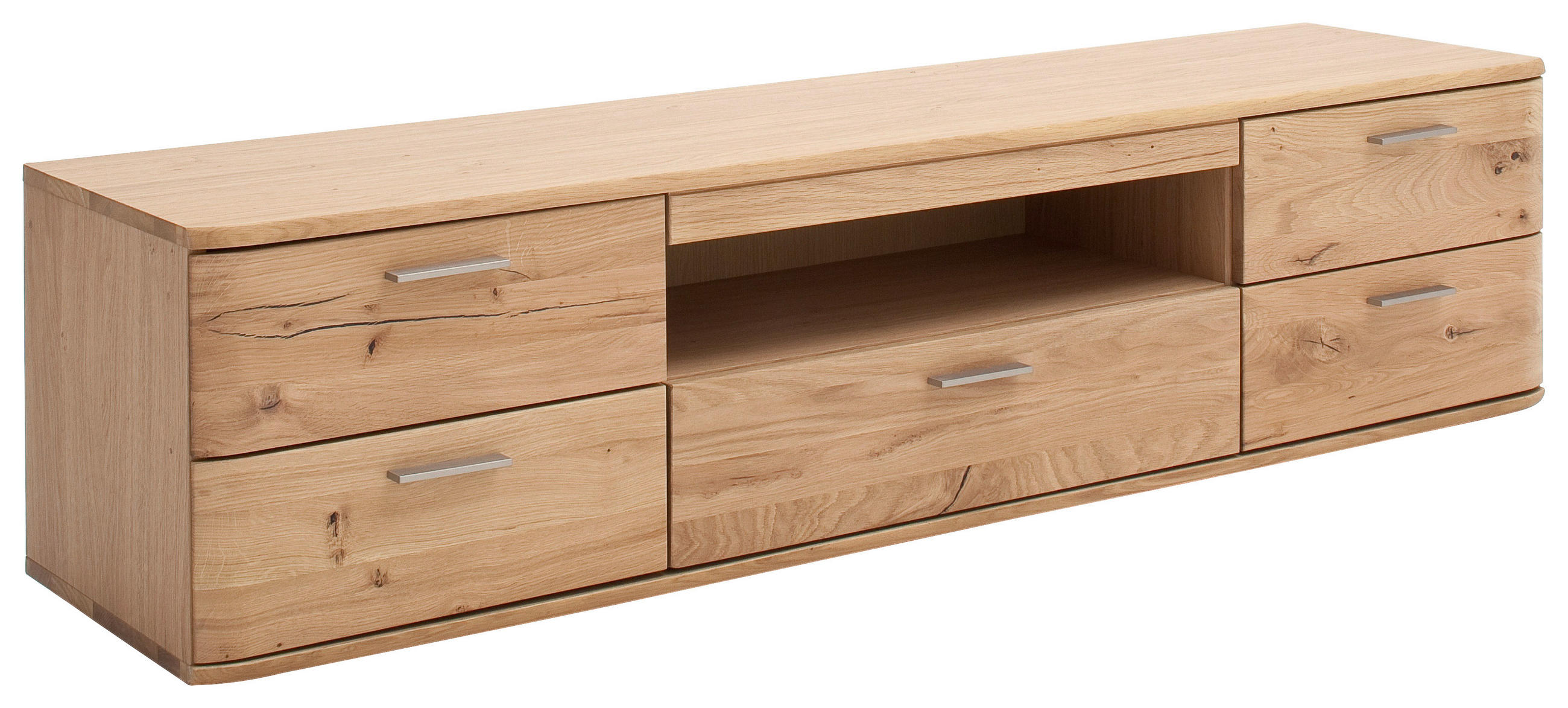 LOWBOARD in 175/44/44 cm - Nickelfarben, Natur, Holz/Holzwerkstoff (175/44/44cm)