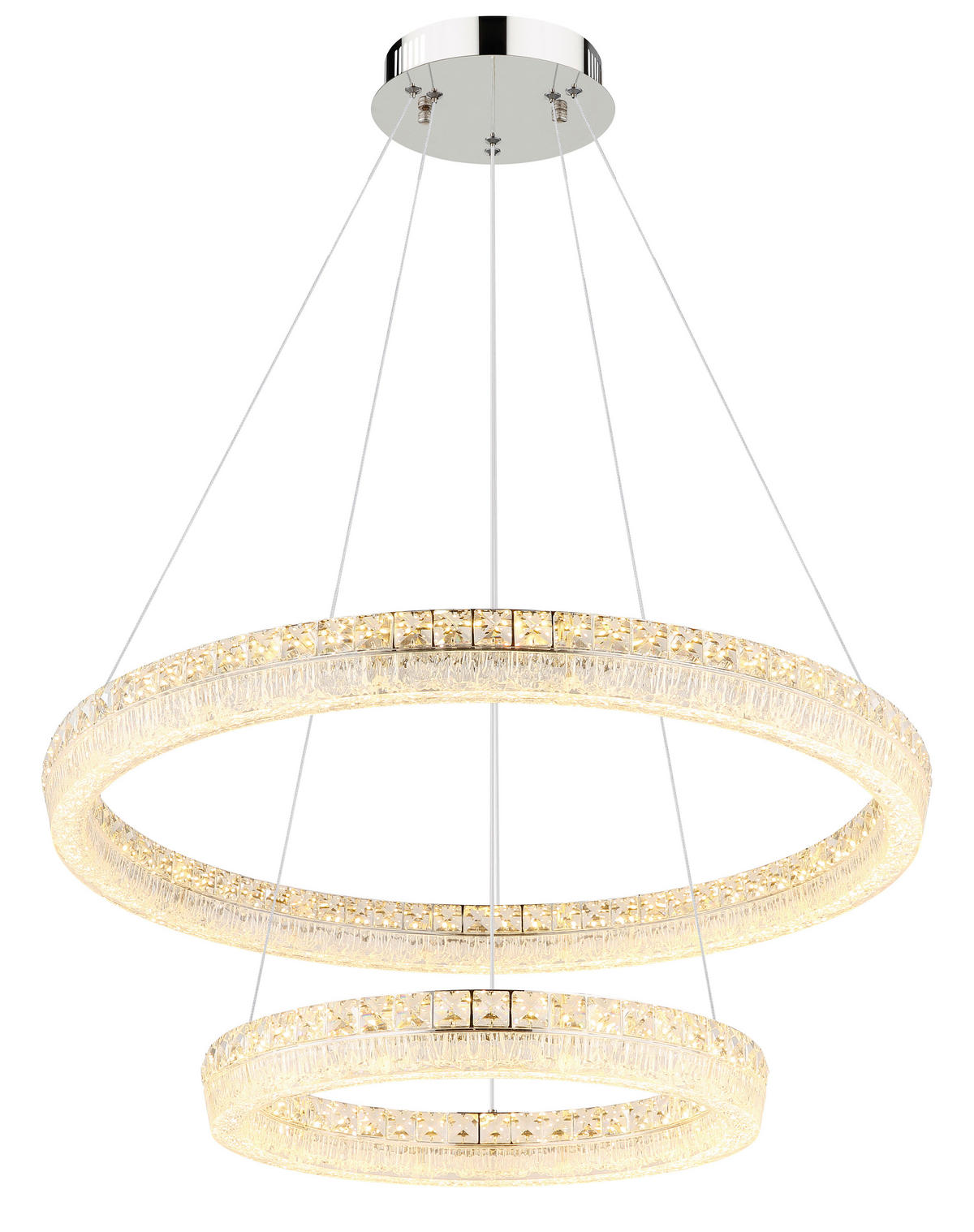 LED-HÄNGELEUCHTE 80/120 cm  - Klar/Chromfarben, Design, Glas/Kunststoff (80/120cm) - Globo