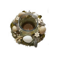 KERZENHALTER   - Cognac/Weiß, LIFESTYLE, Glas/Naturmaterialien (24/11cm)