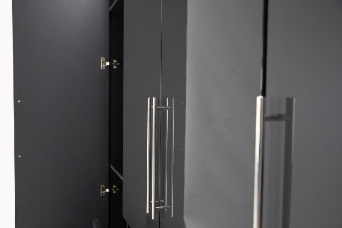 KLEIDERSCHRANK 294/219/59 cm 6-türig Anthrazit, Anthrazit Hochglanz  - Anthrazit/Anthrazit Hochglanz, KONVENTIONELL, Holzwerkstoff/Metall (294/219/59cm) - Carryhome