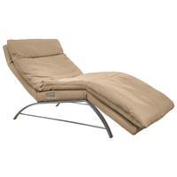 RELAXLIEGE in Echtleder Hellbraun  - Hellbraun/Alufarben, Basics, Leder (95/91/170cm) - Chilliano