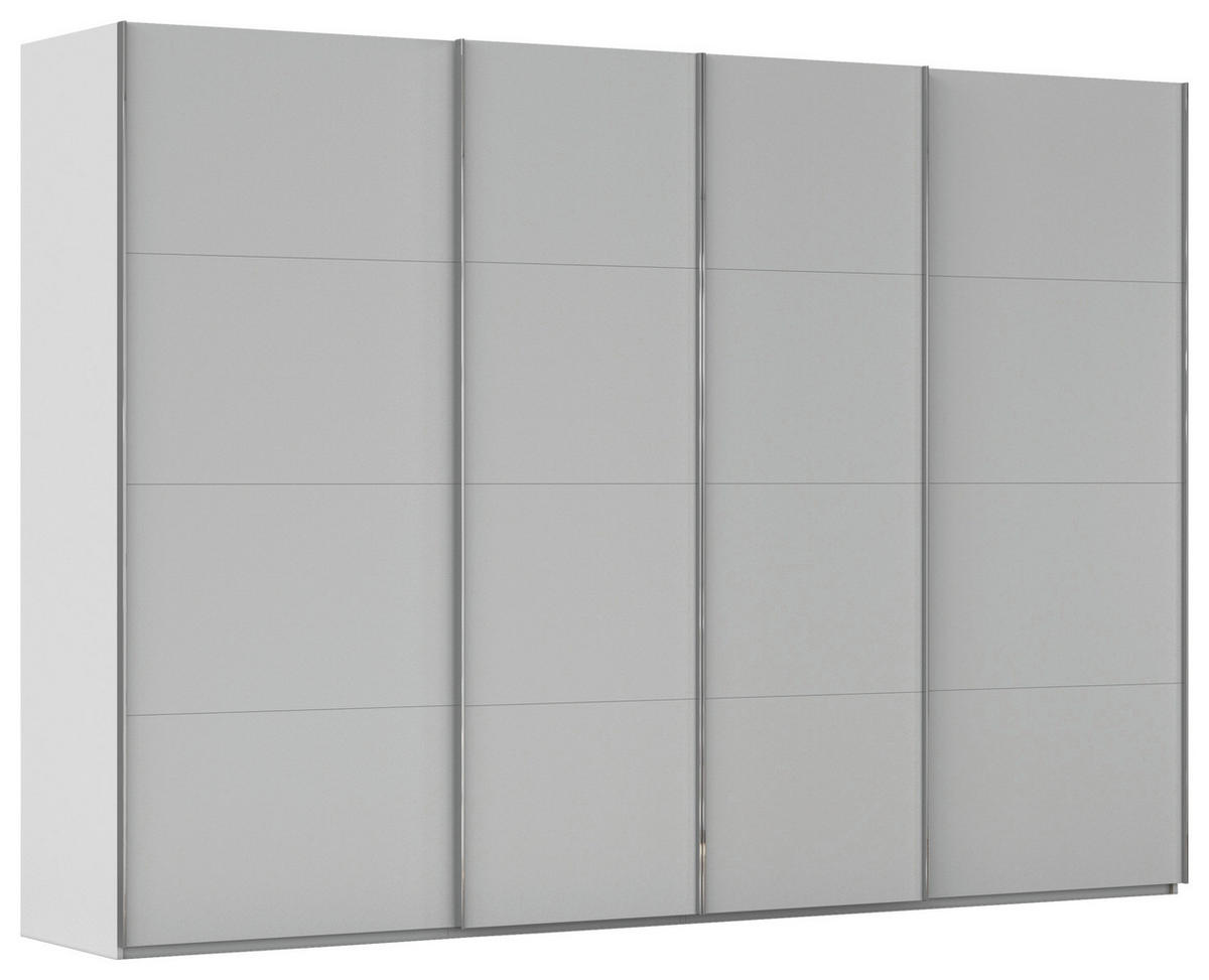 SCHWEBETÜRENSCHRANK 316/235/68 cm 4-türig Grau  - Chromfarben/Grau, Design, Holzwerkstoff/Metall (316/235/68cm) - Novel