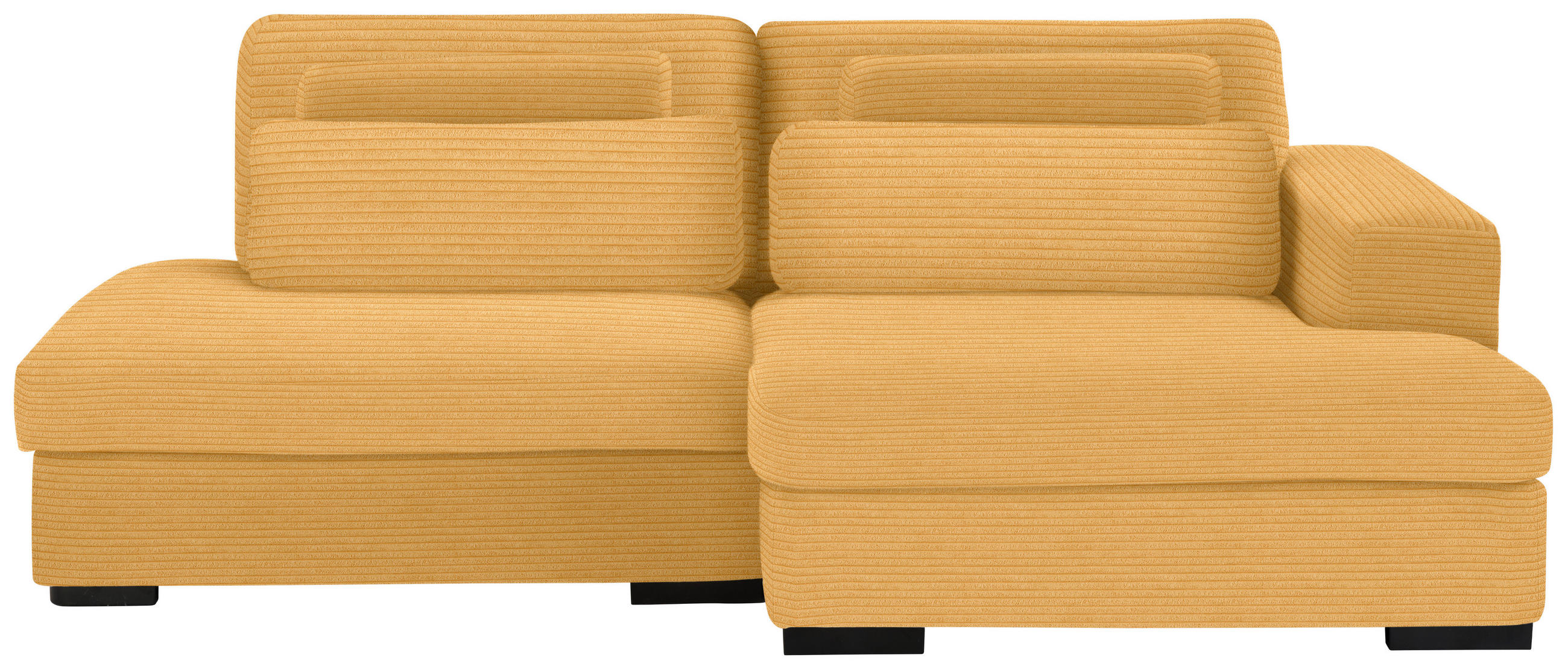 ECKSOFA in Cord, Velours Gelb  - Gelb/Schwarz, Design, Kunststoff/Textil (223/158cm) - Lomoco
