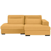 ECKSOFA in Cord, Velours Gelb  - Gelb/Schwarz, Design, Kunststoff/Textil (223/158cm) - Lomoco