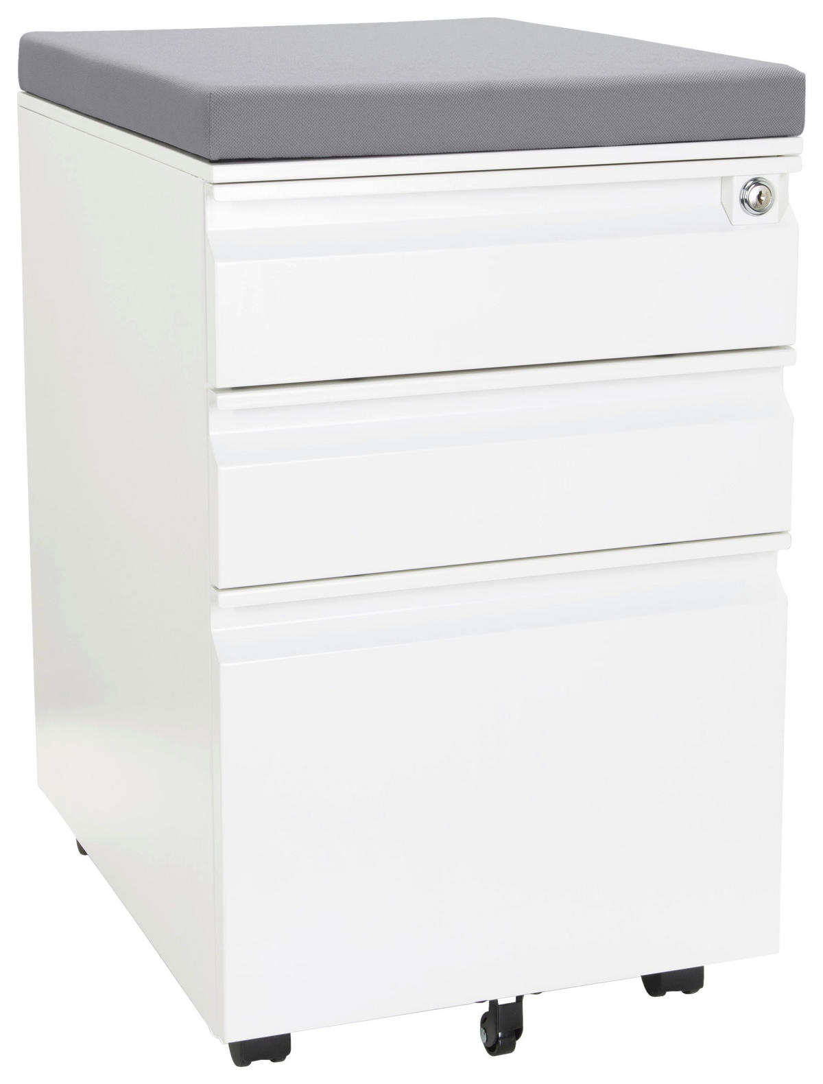ROLLCONTAINER Grau, Weiß  - Weiß/Grau, MODERN, Kunststoff/Metall (39/60/50cm) - MID.YOU