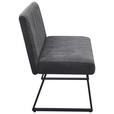 SITZBANK 140/86/61 cm Webstoff, Mikrofaser Grau, Schwarz  - Schwarz/Grau, KONVENTIONELL, Textil/Metall (140/86/61cm) - Carryhome