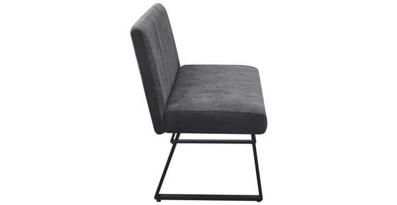 SITZBANK 140/86/61 cm Webstoff, Mikrofaser Grau, Schwarz  - Schwarz/Grau, KONVENTIONELL, Textil/Metall (140/86/61cm) - Carryhome