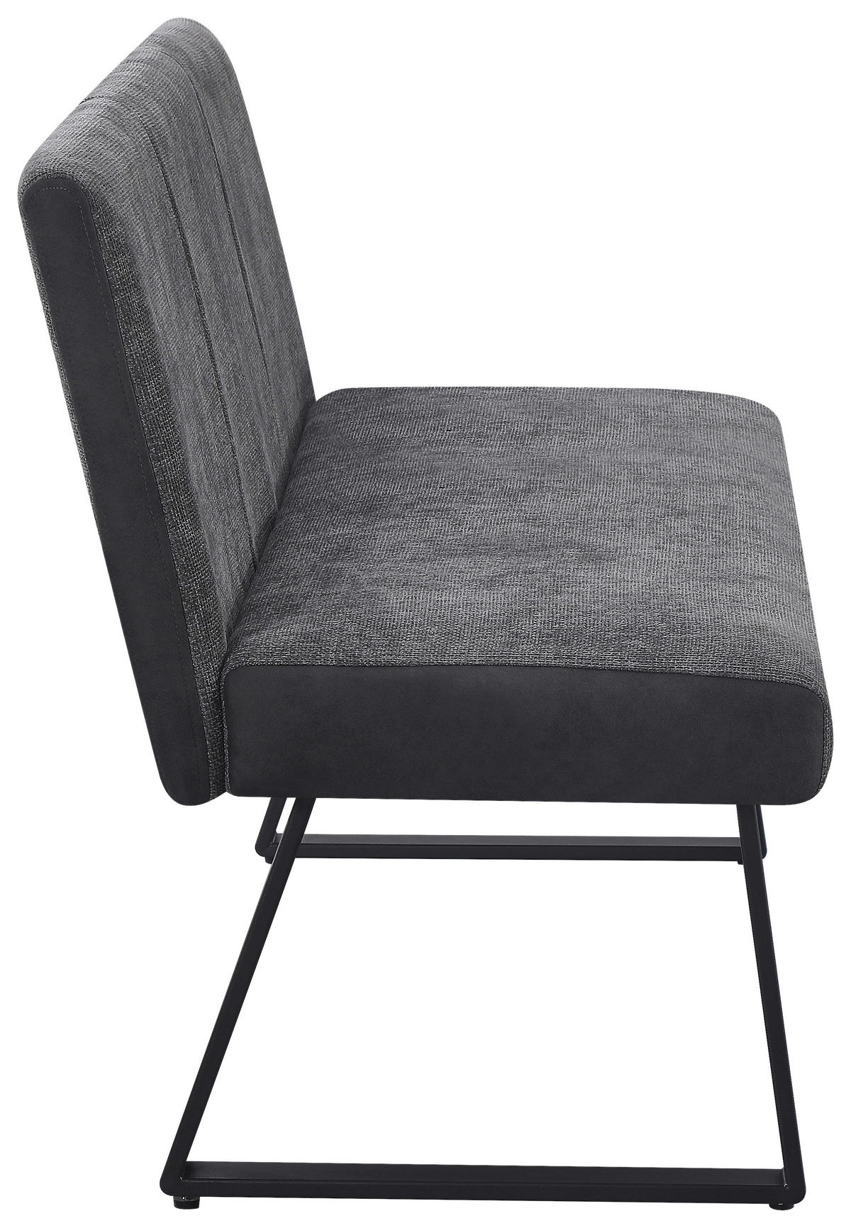 SITZBANK 140/86/61 cm Webstoff, Mikrofaser Grau, Schwarz  - Schwarz/Grau, KONVENTIONELL, Textil/Metall (140/86/61cm) - Carryhome