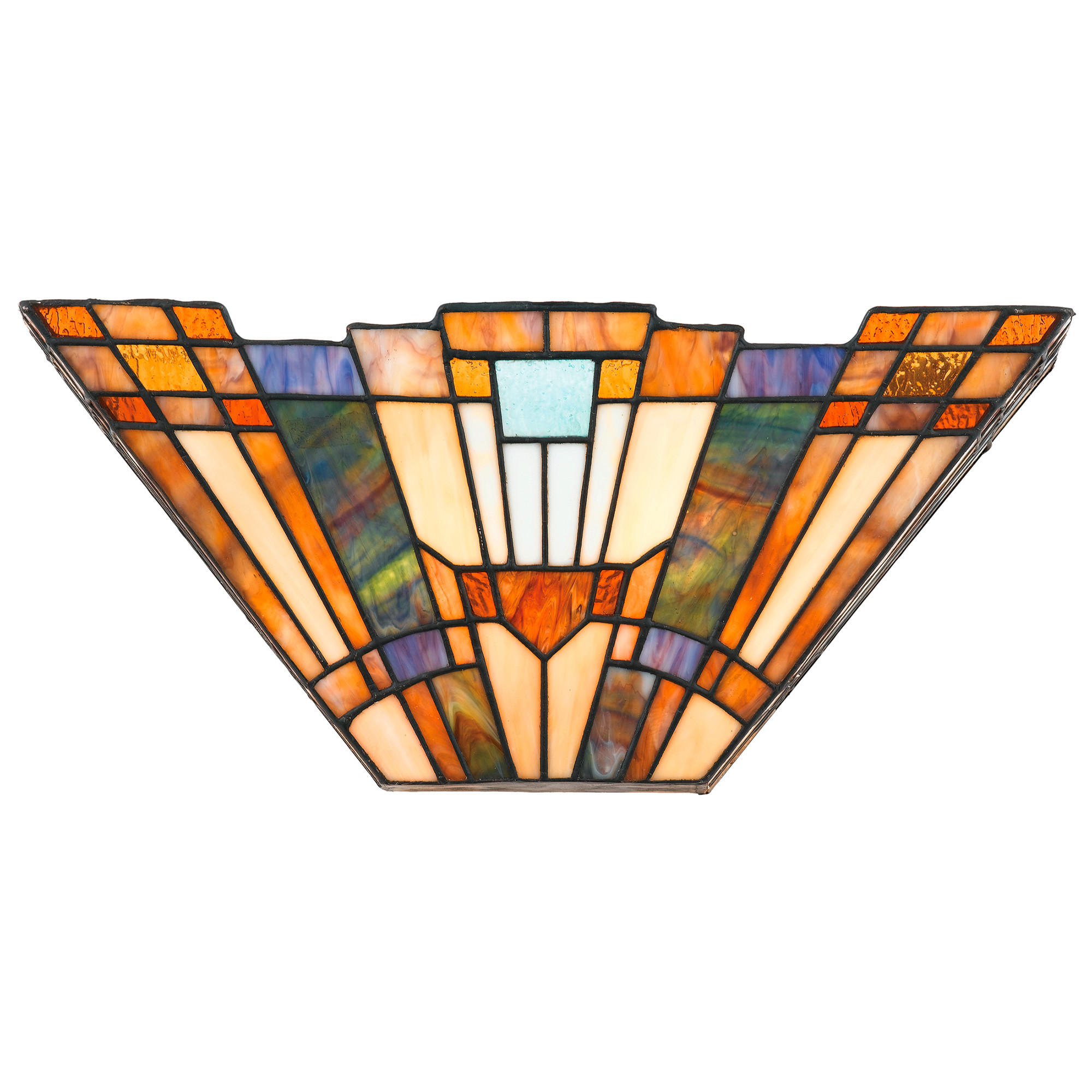 VÄGGLAMPA Elstead Inglenook 40.6/17.8/14 cm   - bronsfärgad, Romantik / Lanthus, metall/glas (40.6/17.8/14cm) - Elstead Lighting
