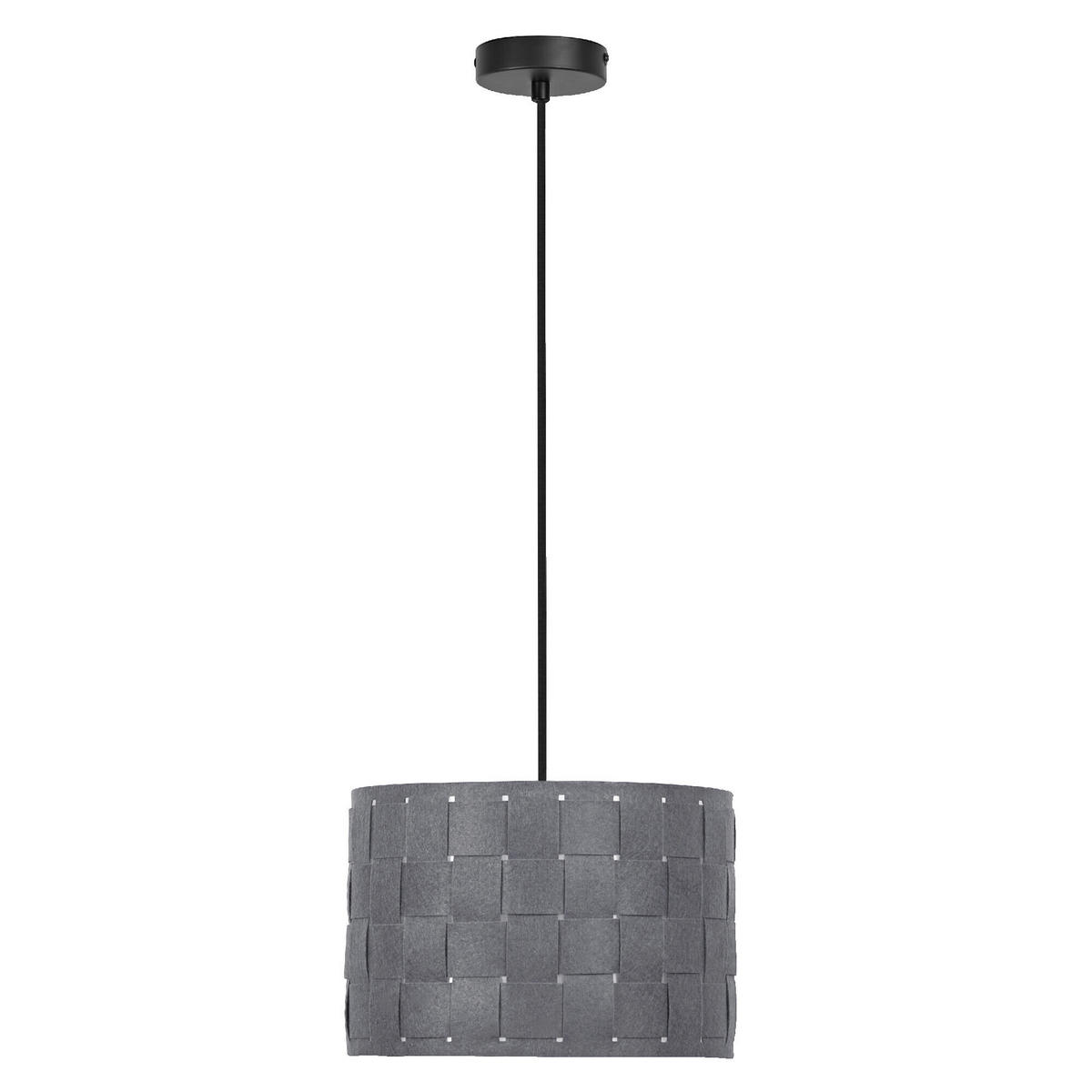HÄNGELEUCHTE 28/121 cm  - Dunkelgrau, Basics, Naturmaterialien/Metall (28/121cm) - Osram