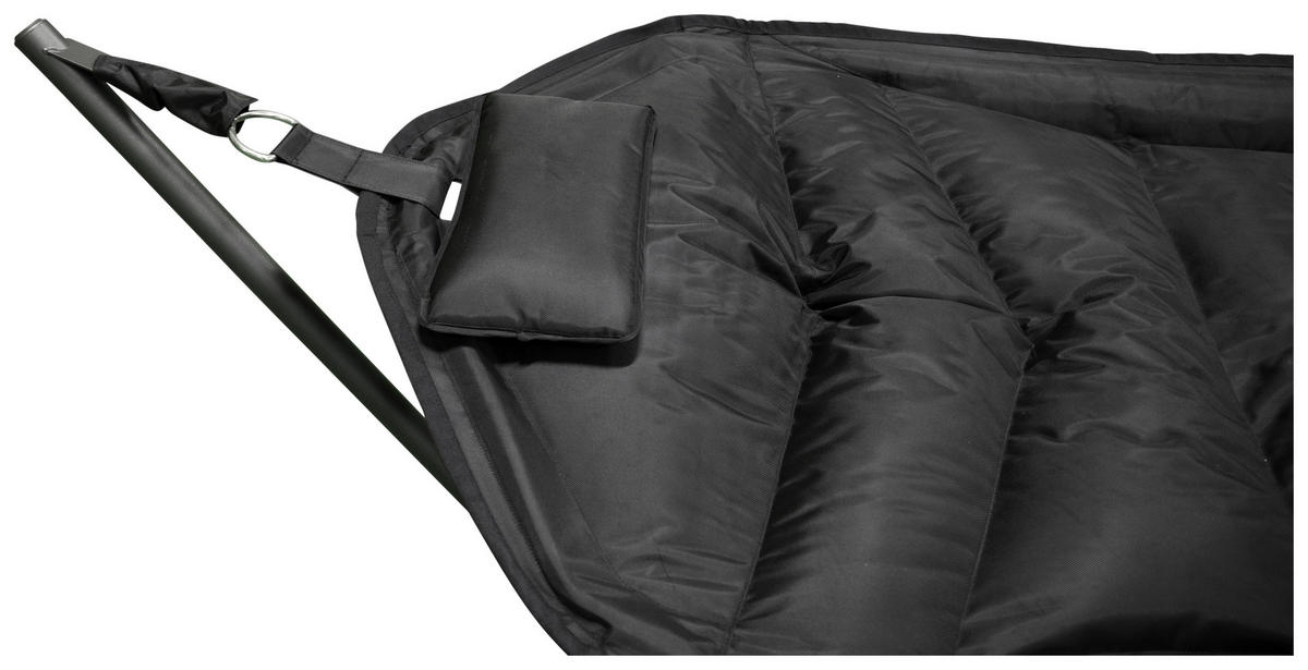 HÄNGEMATTE 115/104/305 cm  - Schwarz, KONVENTIONELL, Textil/Metall (115/104/305cm) - Gardenson