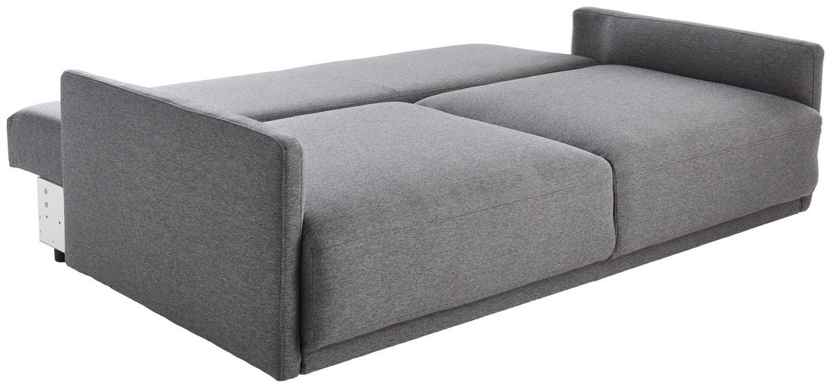 SCHLAFSOFA in Webstoff Dunkelgrau  - Dunkelgrau/Schwarz, Design, Kunststoff/Textil (217/95/110cm) - Livetastic