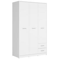 OMARA S KLASIČNIMI VRATI, bela  - srebrne barve/bela, Moderno, umetna masa/leseni material (118,5/197/54,5cm) - MID.YOU