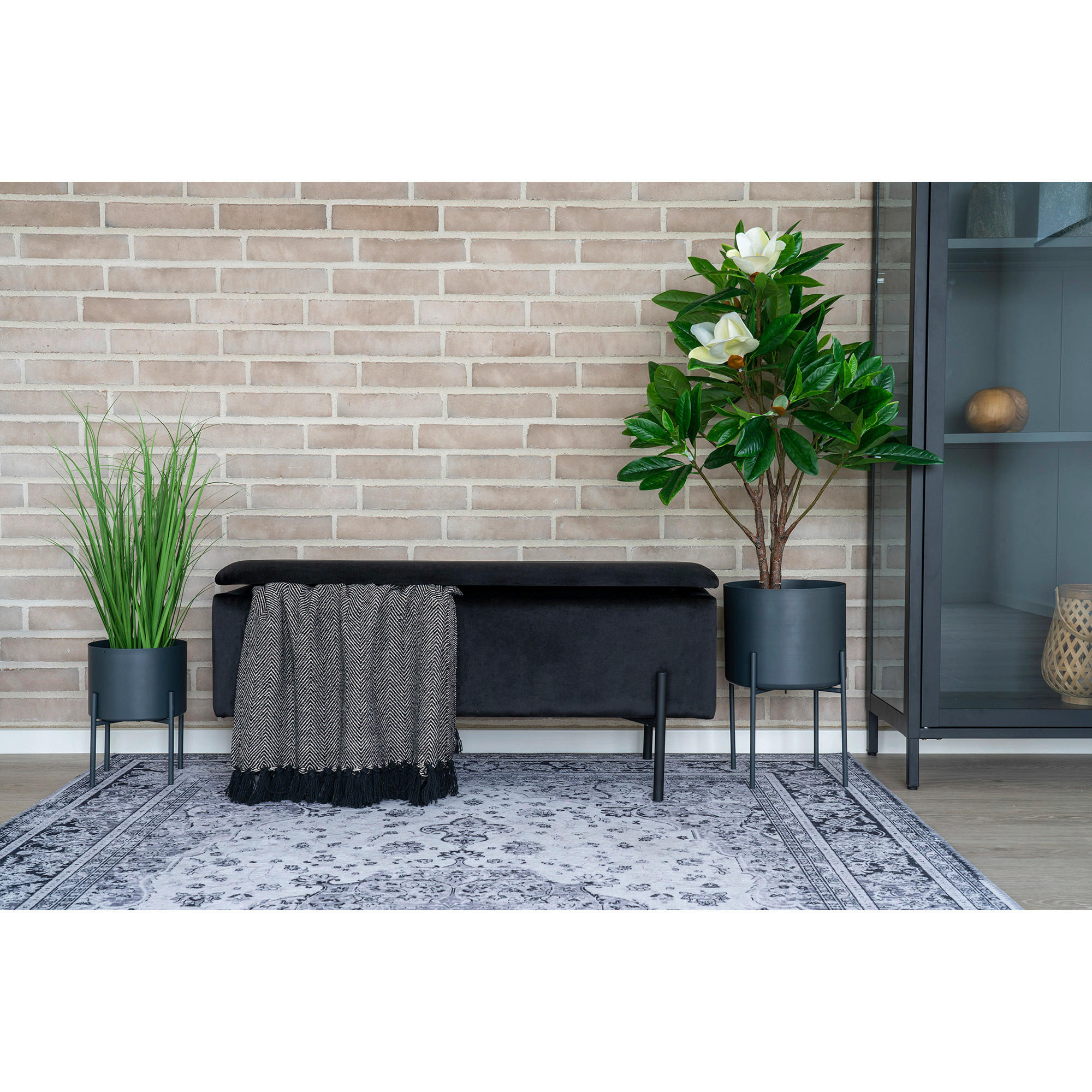KUNSTPFLANZE Grasbündel 68 cm - Schwarz/Grün, Basics, Kunststoff (68cm)