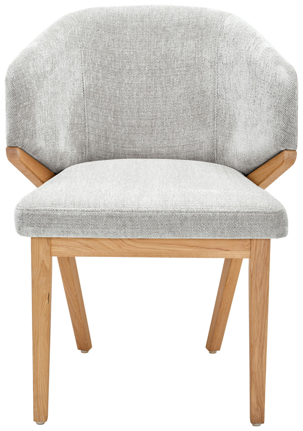 ARMLEHNSTUHL   Chenille  - Eiche Bianco/Creme, KONVENTIONELL, Holz/Textil (60/82/60cm) - Linea Natura