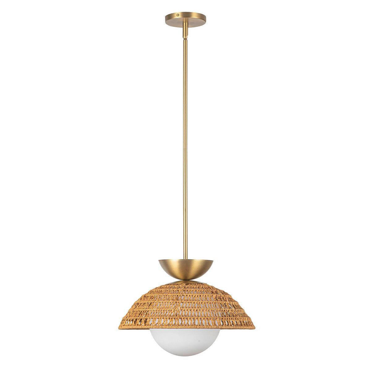 HÄNGELEUCHTE 37,5/26,4 cm  - Goldfarben, LIFESTYLE, Glas/Holz (37,5/26,4cm) - Elstead Lighting