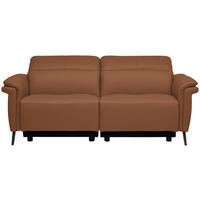 3-SITZER-SOFA Echtleder Cognac  - Cognac/Schwarz, Design, Leder/Metall (210/79/104cm) - Belluti