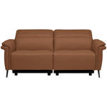 3-SITZER-SOFA  in Echtleder Cognac   - Cognac/Schwarz, Design, Leder/Metall (210/79/104cm) - Belluti