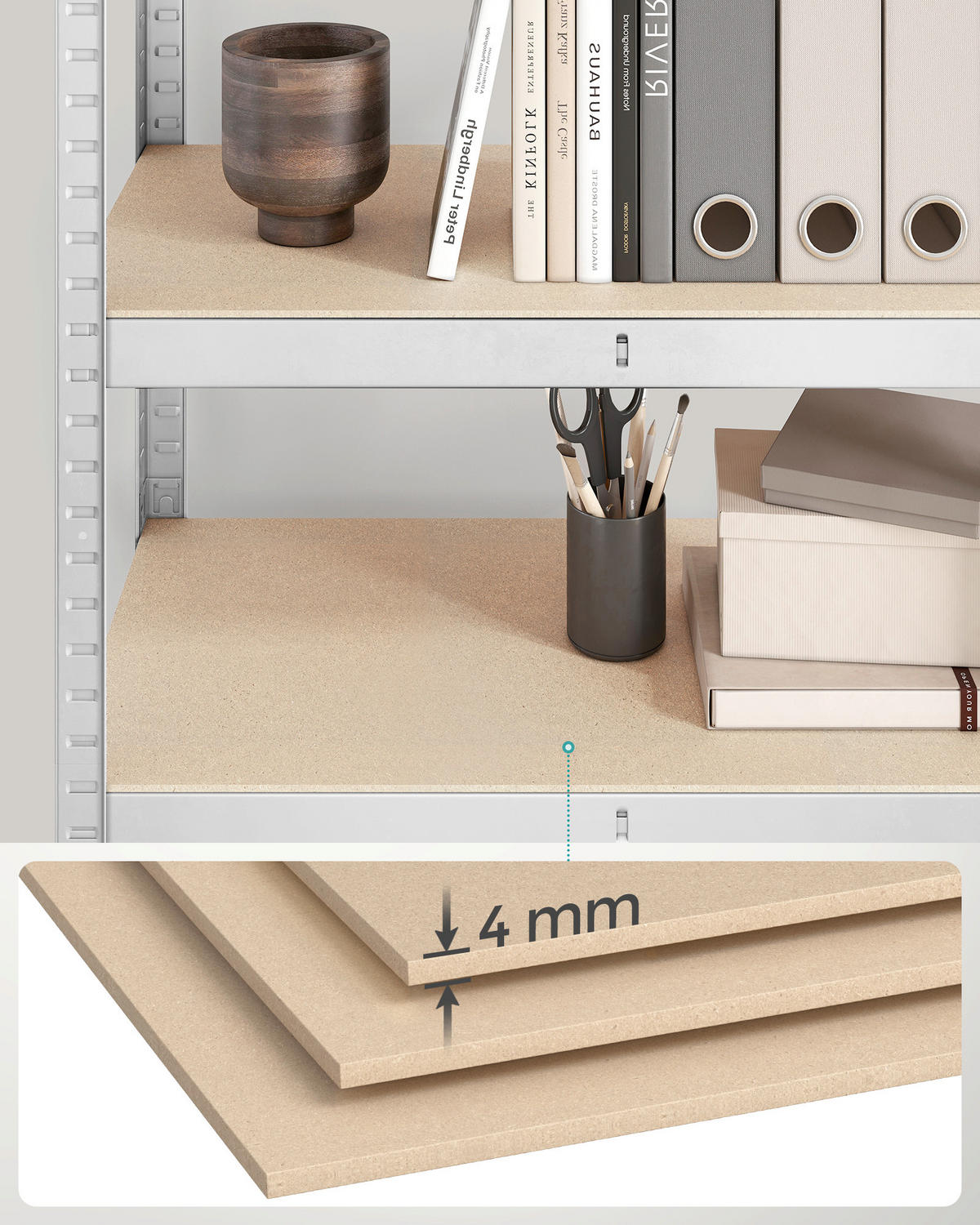 SCHWERLASTREGAL  - Silberfarben/Naturfarben, Basics, Holzwerkstoff/Metall (80/160/40cm)