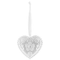DEKORAČNÉ SRDCE - biela, Lifestyle, kov (8,5/8cm) - Ambia Home