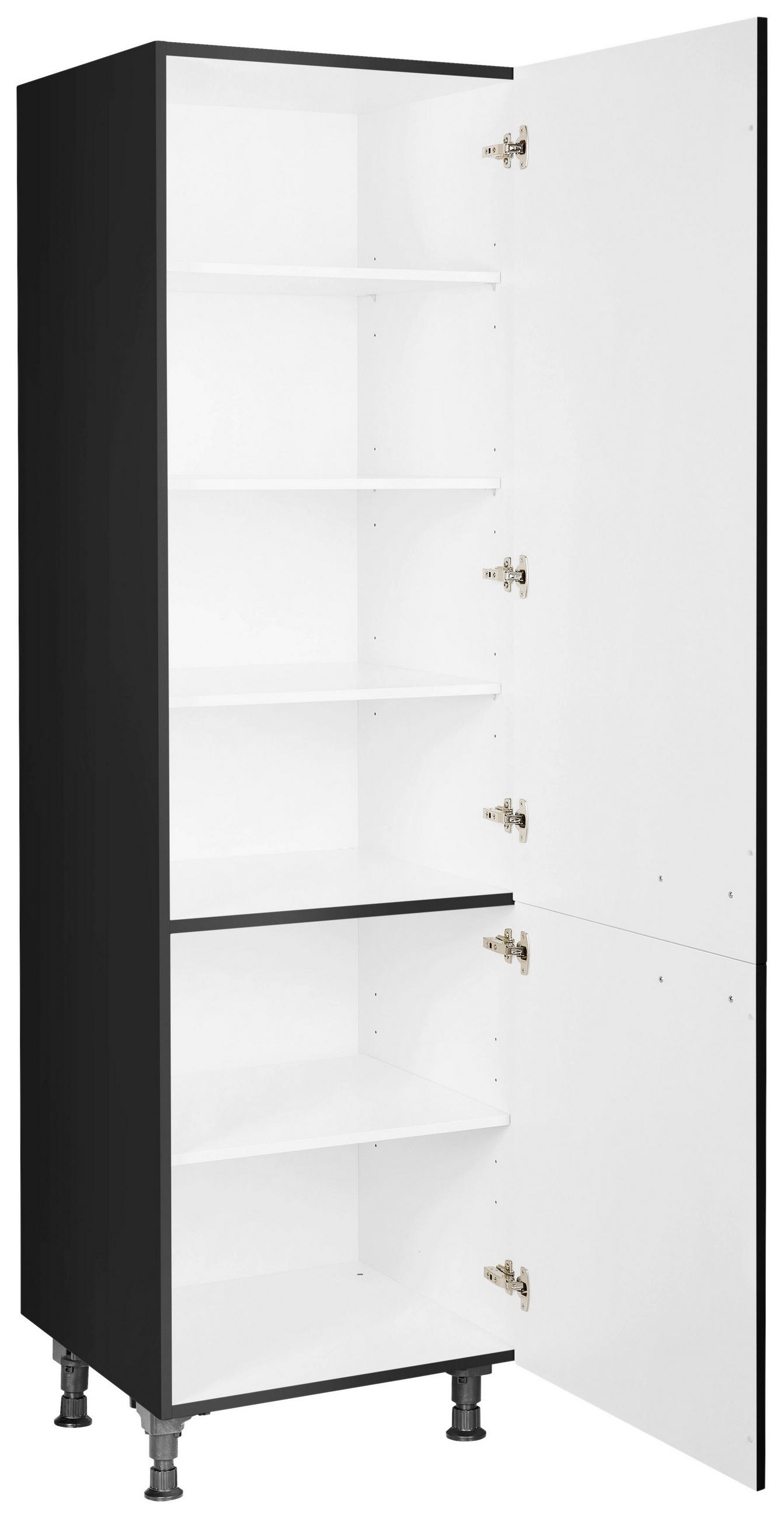 GESCHIRRSCHRANK 60/216,6/58 cm  in Schwarz  - Edelstahlfarben/Schwarz, MODERN, Holzwerkstoff/Metall (60/216,6/58cm) - Nobilia