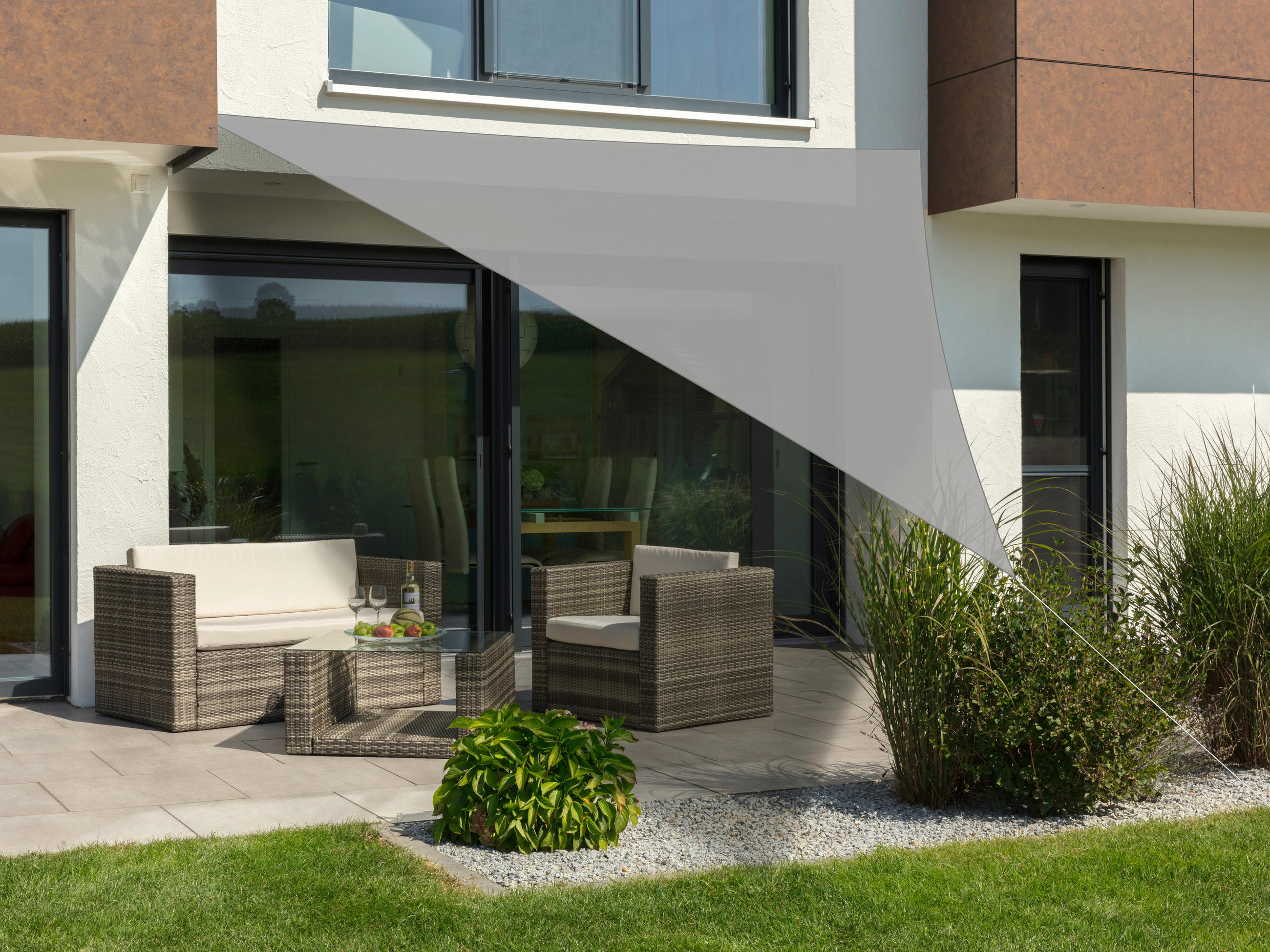 Sonnensegel Dreieck - Silberfarben, Basics, Textil (500/0,5/500cm) - Schneider