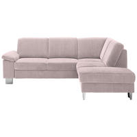 ECKSOFA  in Cord Altrosa  248/200 cm  - Edelstahlfarben/Altrosa, KONVENTIONELL, Textil/Metall (248/200cm) - Beldomo System