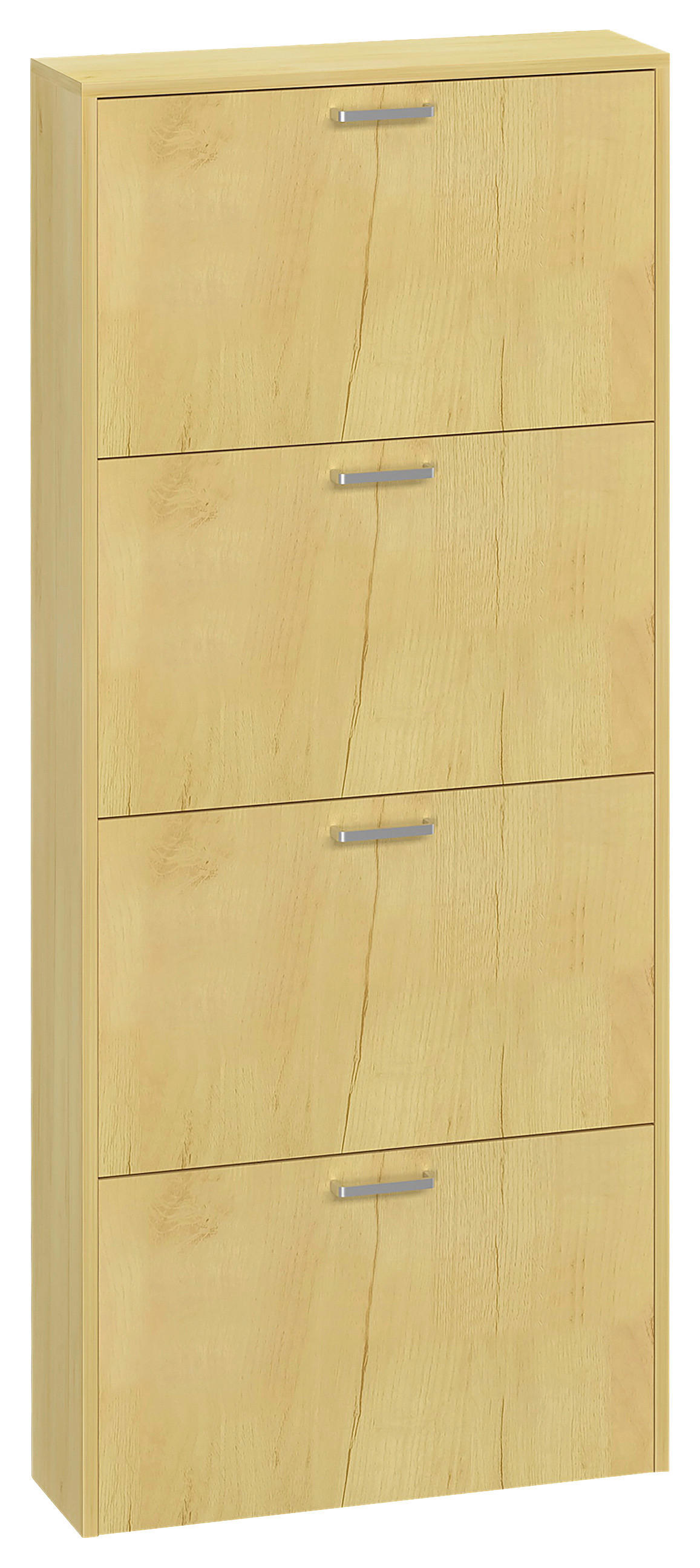 SCHUHSCHRANK Honigeiche  - Honigeiche/Silberfarben, Design, Holzwerkstoff/Kunststoff (59/144/17cm) - MID.YOU
