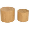 BEISTELLTISCHSET rund Eichefarben  - Eichefarben, Design, Holzwerkstoff (38-48/38-48/32-38cm) - Carryhome