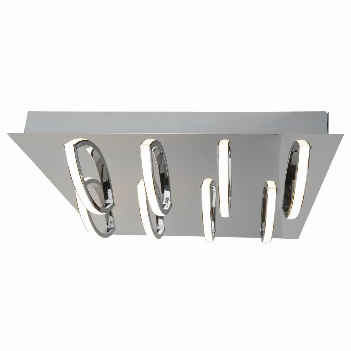 LED-DECKENLEUCHTE Mancheste 41/41/8,5 cm   - Chromfarben/Opal, Basics, Kunststoff/Metall (41/41/8,5cm) - Näve