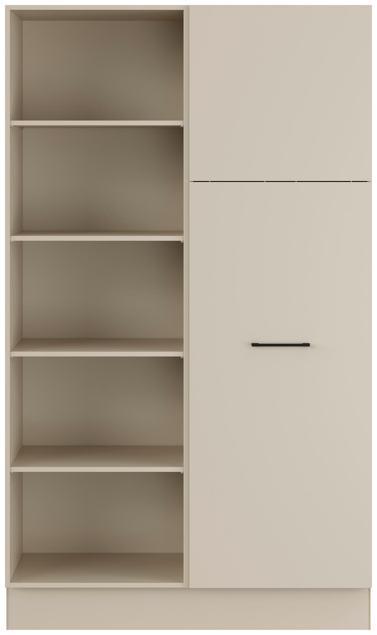 MEHRZWECKSCHRANK 120/206,2/58 cm  - Hellgrau/Schwarz, Basics, Holzwerkstoff/Metall (120/206,2/58cm) - Impuls
