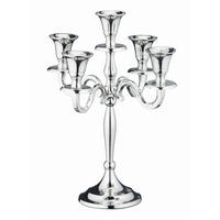 KERZENHALTER - Silberfarben, Trend, Metall (23/27cm)