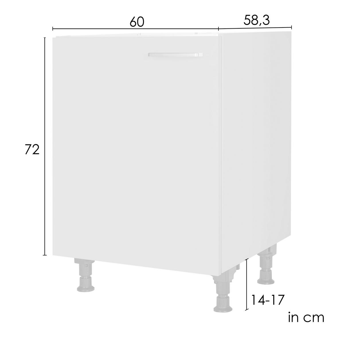 SPÜLENUNTERSCHRANK 60/87/56 cm  in Weiß  - Edelstahlfarben/Weiß, MODERN, Holzwerkstoff/Metall (60/87/56cm) - Nobilia