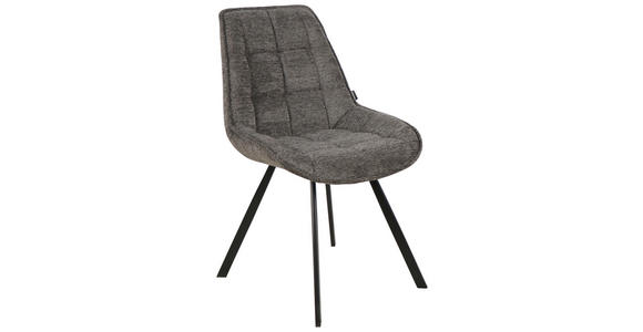 STUHL Webstoff Anthrazit, Schwarz - Anthrazit/Schwarz, Design, Textil/Metall (53/87/61cm) - Carryhome