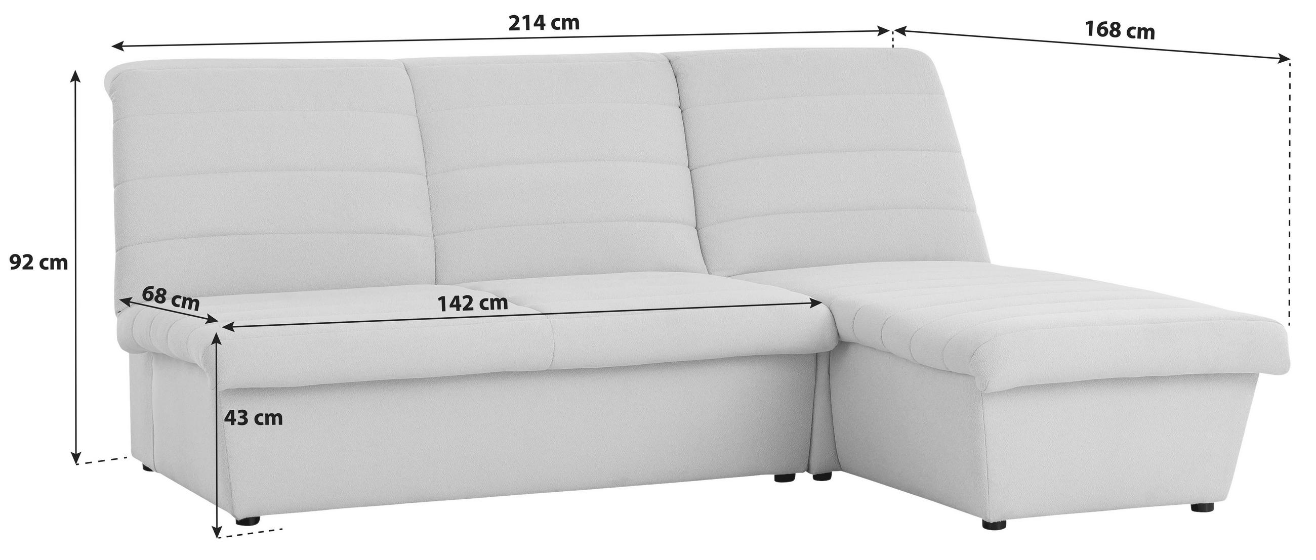 ECKSOFA Looks VIII Graubraun Webstoff - Graubraun/Schwarz, Design, Kunststoff/Textil (214/168cm) - LOOKS by W.Joop