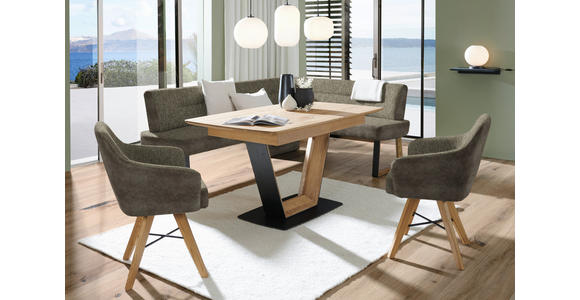 ARMLEHNSTUHL in Holz, Metall, Textil Braun, Eichefarben  - Eichefarben/Schwarz, KONVENTIONELL, Holz/Textil (64/86/60cm) - Voleo